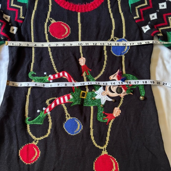 Celebrate Together Womens L Ugly Christmas Sweater Tunic Crewneck Elf Holiday - Picture 5 of 7
